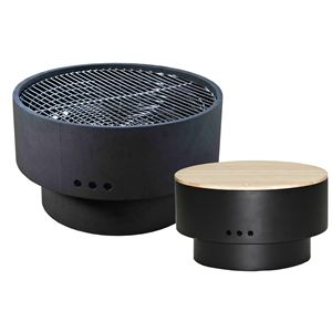 FireSense Solid Base Fire Pit with Top and Cooking Grill