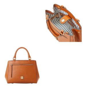 Dooney & Bourke Saffiano Small Zip Satchel - Natural
