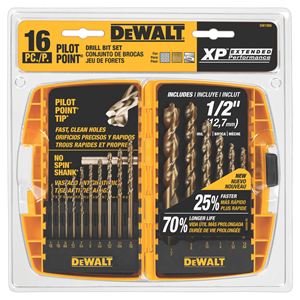 DeWalt 16 Pc. Pilot Point Drill Bit Set