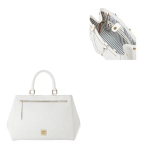 Dooney & Bourke Saffiano Zip Satchel Off White