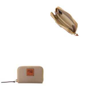 Dooney & Bourke Pebble Grain Zip Around Credit Card Case - Taupe