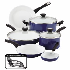 Farberware 12pc Purecook Ceramic Nonstick Cookware / Blue