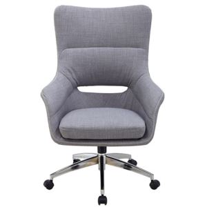 Hanover Carlton Wingback Office Chair in Gray with Adjustable Gas Lift Seating and Caster Wheels