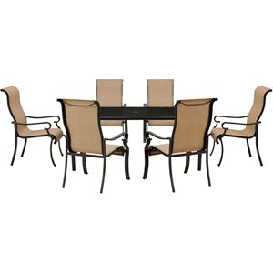Hanover Brigantine 7-Piece Outdoor Dining Set with Glass-Top Table